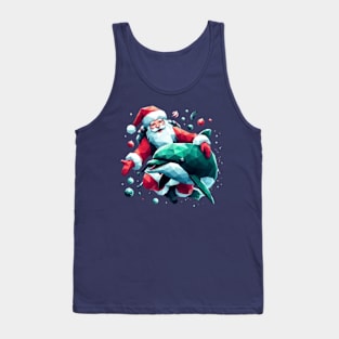 Santa with Dolphin i Tank Top